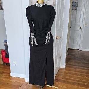 Elegant Black Dress with Embellishments